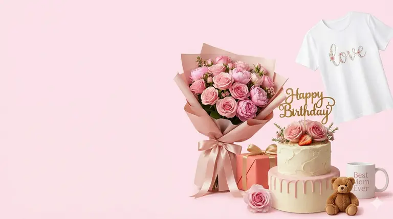 Hand-tied flower bouquet, celebration cake, and custom apparel — Zonova's product range delivered across Sri Lanka.
